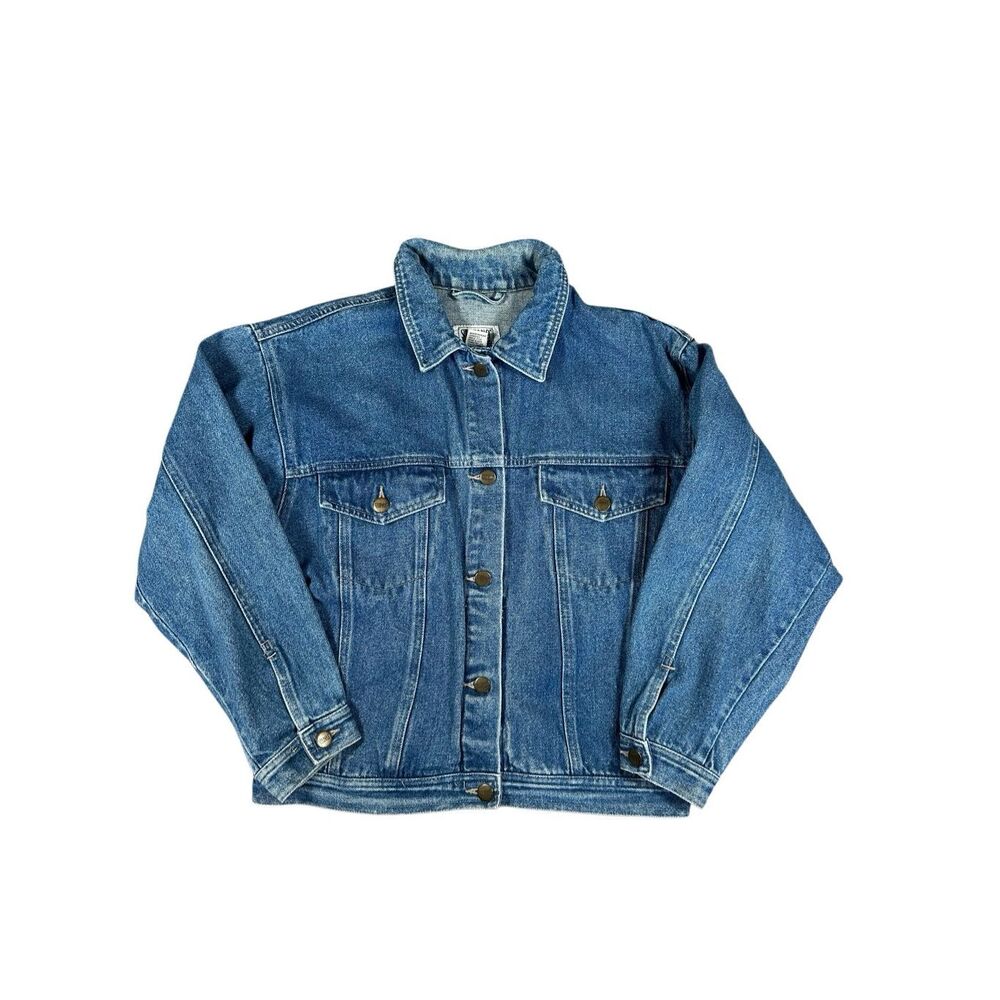 vintage stefano world wide denim jean jacket light wash cotton unisex size S